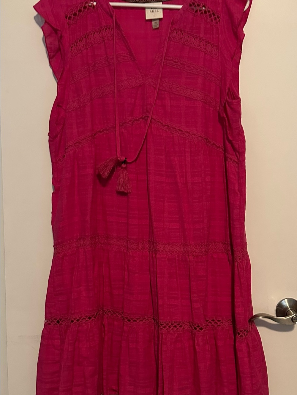 Knox Rose Fuchsia Tassel Boho Midi Dress